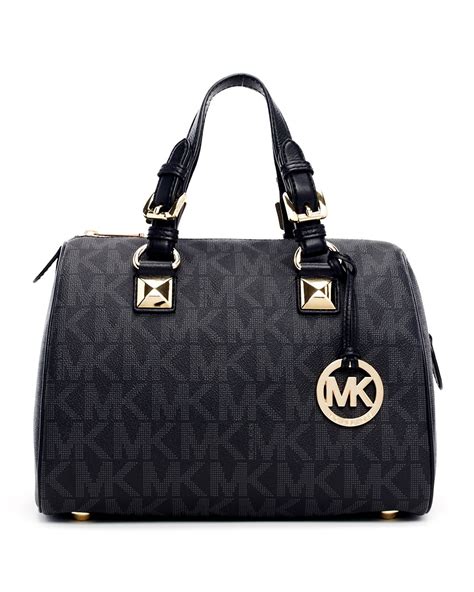 michael kors large grayson satchel in black|Michael Kors medium satchel bag.